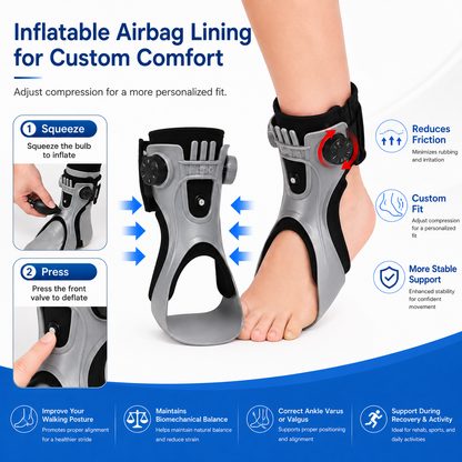 AFO Drop Foot Brace for Walking - Upgraded, Comfortable & Efficient, Adjustable, For Achilles Tendonitis, Plantar Fasciitis, Stroke, TBI, ALS, MS, Bone Fracture