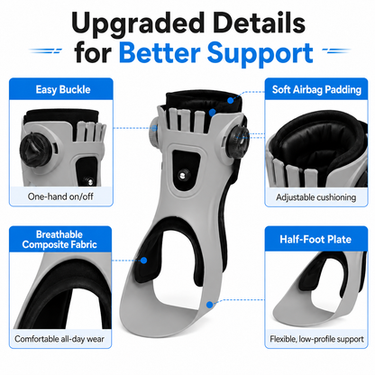 AFO Drop Foot Brace for Walking - Upgraded, Comfortable & Efficient, Adjustable, For Achilles Tendonitis, Plantar Fasciitis, Stroke, TBI, ALS, MS, Bone Fracture